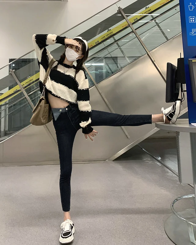 

Design High Waist Denim Length Rac