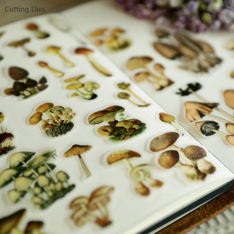 100 шт/партия винтажная Грибная иллюстрация веленевая писчая бумага наклейки для