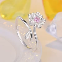 2021 silver new fashionistas small fresh flower tail ring simple personality for women exquisite jewelry accessories wholesale