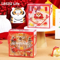 lbsisi life 10pcslot new year almond cookies gife box of sweet candy nougat biscuit packaging spring fastival party decoration