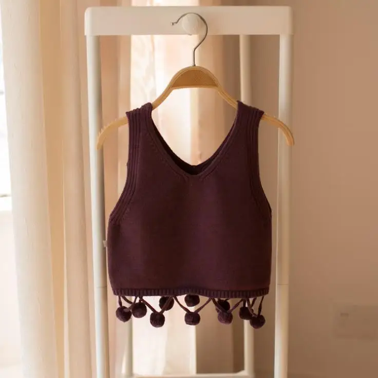 Свитер для маленьких девочек жилет модные свитера без рукавов милая вязаная