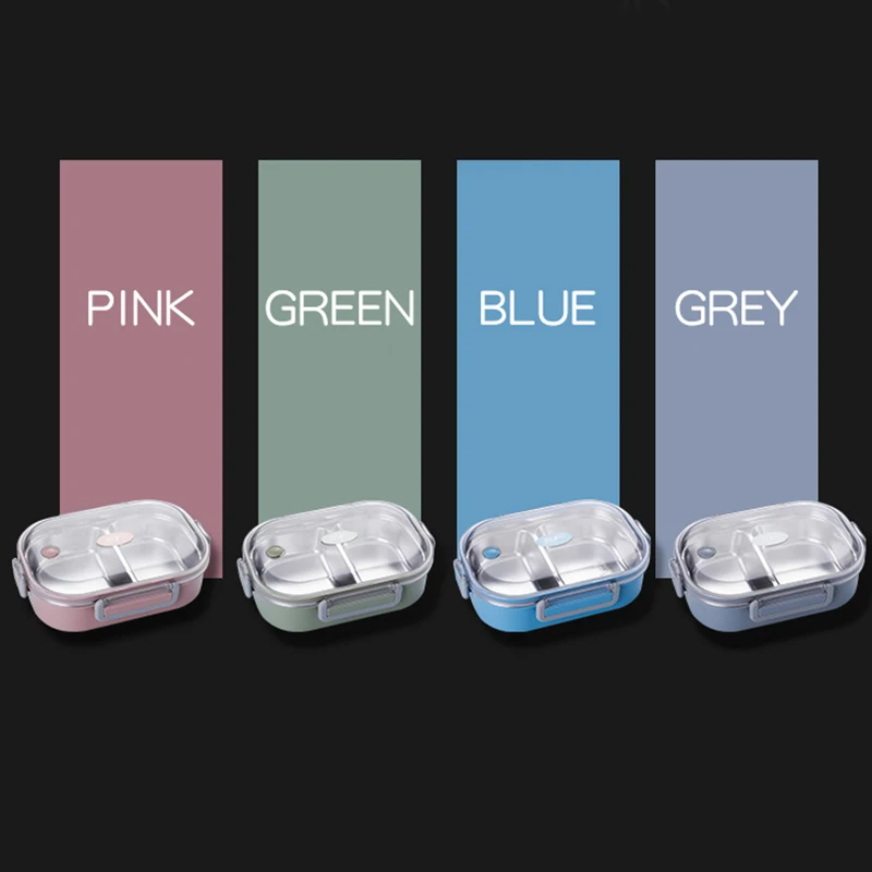 

Stainless Steel Lunch Box 2 Compartments Box School Picnic Food Container