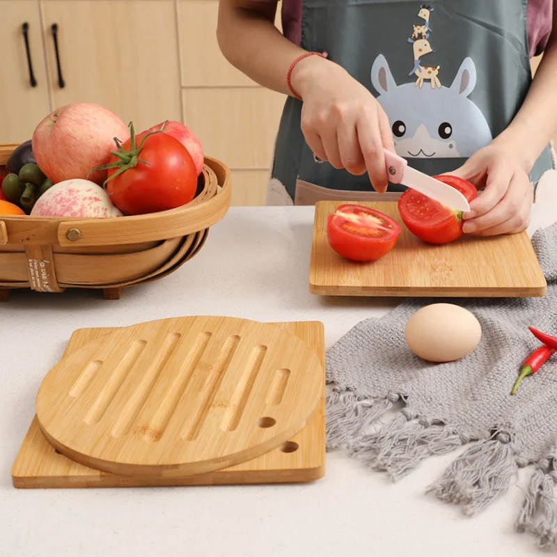 

1PCS Dining Table Mat Multi-purpose Restaurant Household Plate Mat Creative Bamboo Potholder Potholder Kitchen Accessories