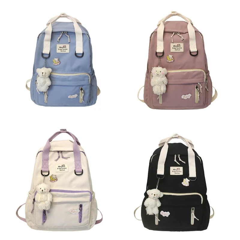 

Simple Design Labeling Badge Backpack Large Capacity Handbag Multipurpose Teenage Girl Portable Travel School Student