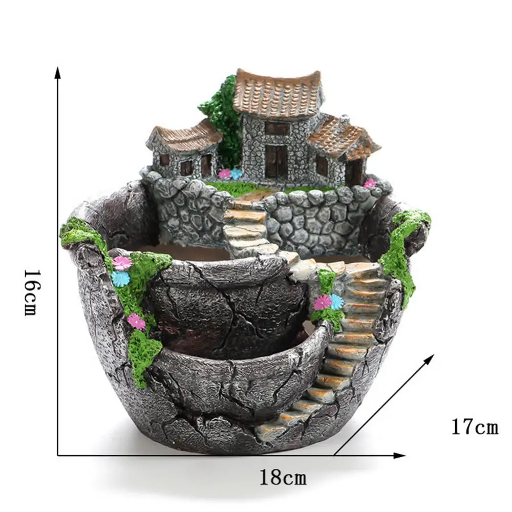 

Succulent Plants Planter Flowerpot Resin Flower Pot Desktop Potted Holder Home Garden Decoration Plants Holder