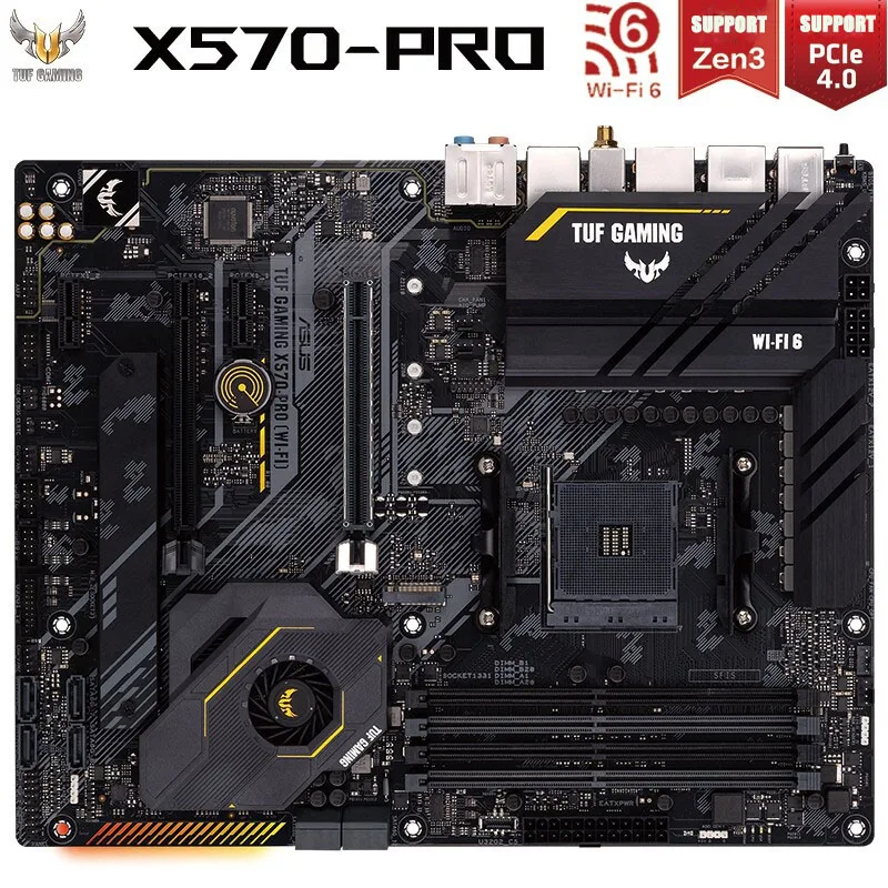 

ASUS TUF GAMING X570-PRO (WI-FI) Motherboard Support PCIe 4.0 Dual M.2 Wi-Fi 6 Ryzen CPU 5600X/5800X/5900X (AMD X570/Socket AM4)