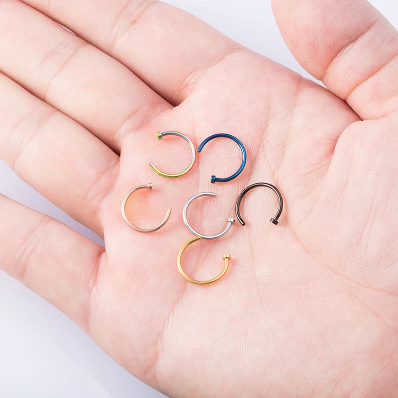 

1-6PCS 2020 Hot Sale Nose Ring Hoop Clip Septum Rings Fake Piercings Women Stainless Steel Lip Ring Nose Rings Piercing Jewelry