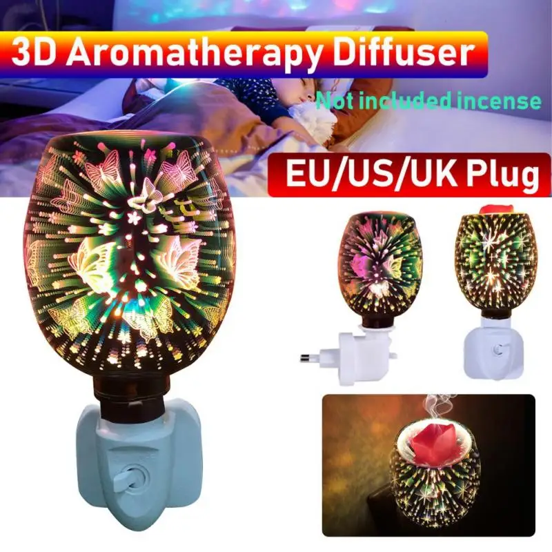 

3D Wax Melting Lamp Fireworks Decoration Night Light Aromatherapy Touch Essential Oil Lamp Home Plug-in Wax Block Melting Heater