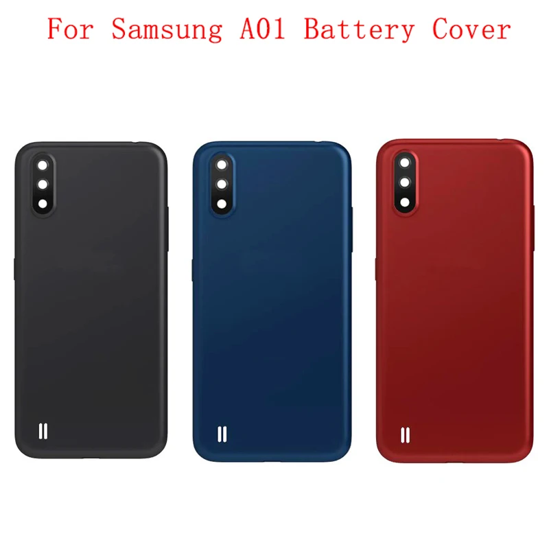 

Battery Case Cover Rear Door Housing Back Case For Samsung A01 A015F Battery Cover Camera Frame Lens with Logo