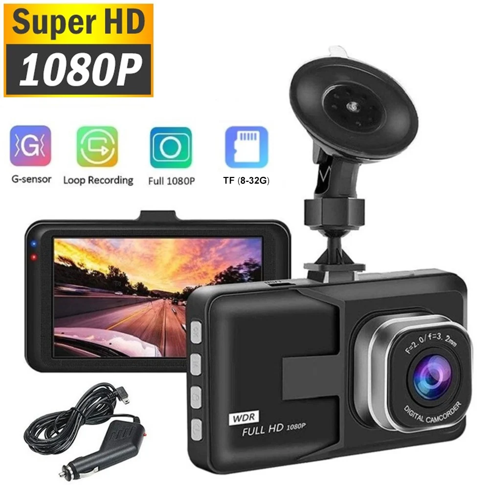 

3 Inch Dash Cam HD 1080 Cycle Recording Wide Angle Car DVR Video Recorder For Motion Detection Gravity Sensor Inch Dash Cam
