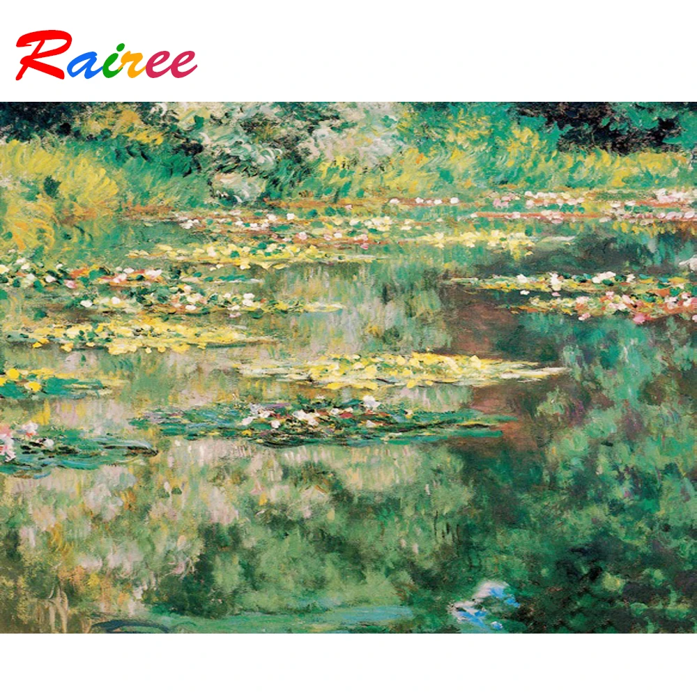 Monet известная картина &quotВодяная лилия&quot 5D DIY Алмазная Картина Пейзаж вышивка