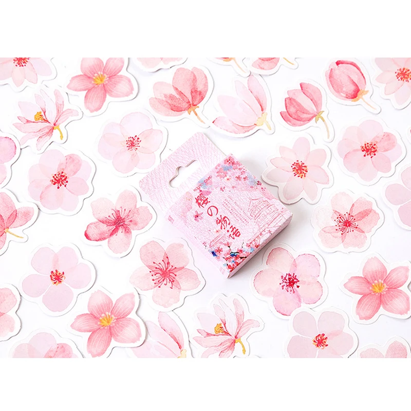 

free shipping 20packs Sakura's Story Boxed Sticker Adhesive Scrapbooking Planner Stationery Stickers