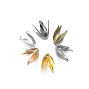 Фурнитура для изготовления ювелирных изделий, 100 шт.лот, серебристые золотые цветы, филигранные лепестки, фурнитура