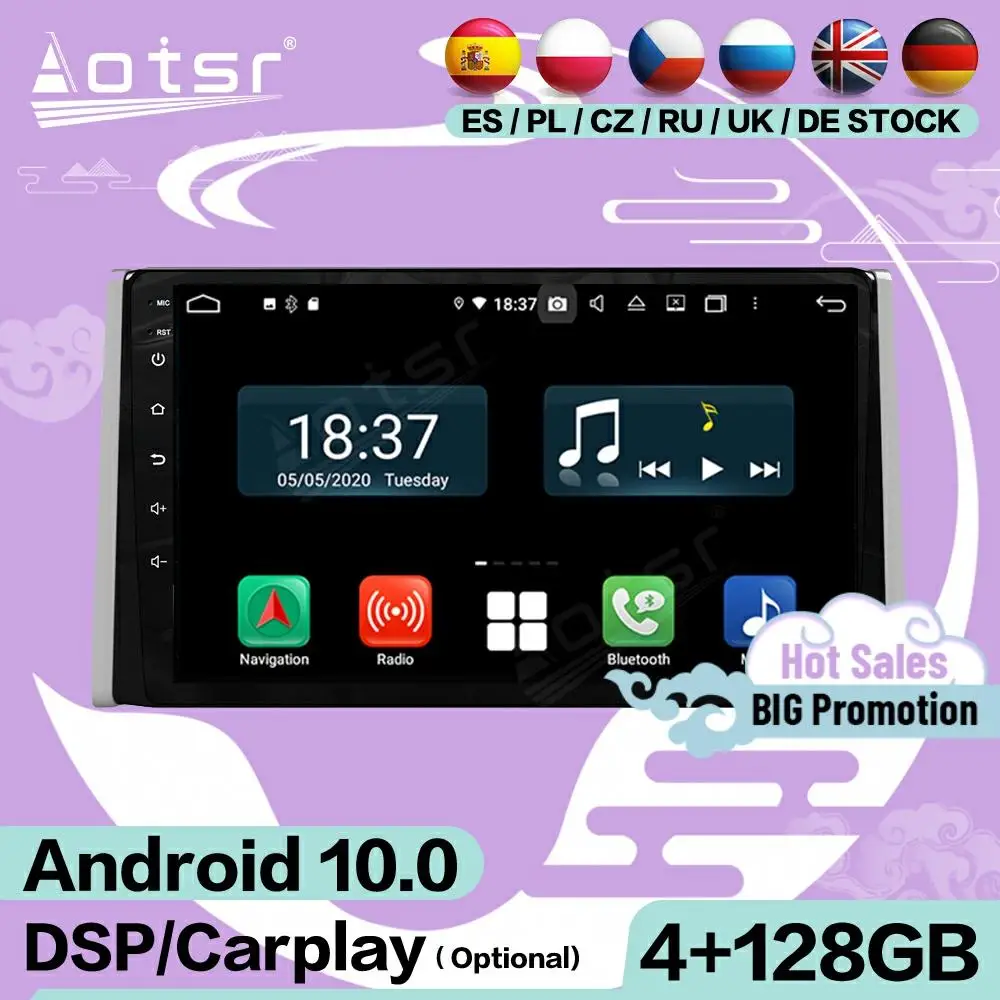 

128G Carplay экран Мультимедиа Стерео Android плеер для Toyota RAV4 2019 2020 Автомобильный GPS-навигатор Аудио радио приемник головное устройство