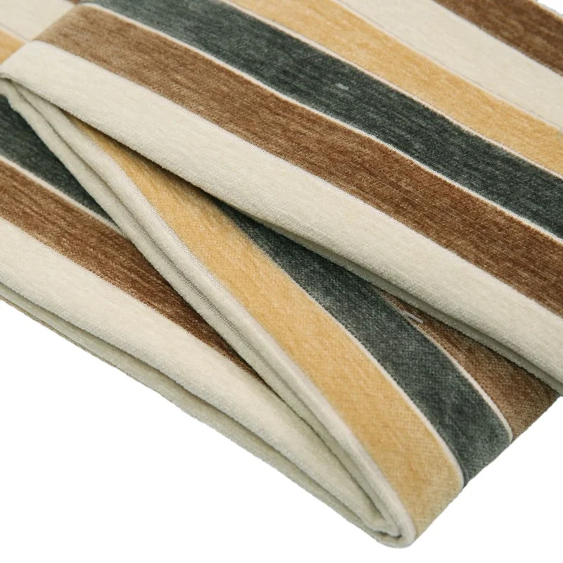 Ширина 150 см Прямая продажа с фабрики Трехцветная полосатая ткань шенилл тканый