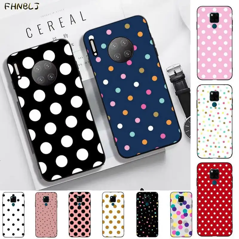 FHNBLJ красный черный золотой чехол в горошек для телефона Huawei Mate 20 10 lite pro X Honor paly Y 6 5