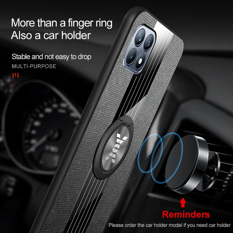 For OPPO Reno 4 4G SE Case Shockproof Car Holder Ring for 5G Reno4 Pro TPU Leather Silicone Bumper Cover | Мобильные телефоны и