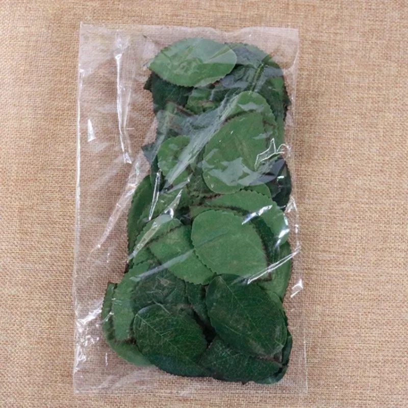 100 шт. Зеленые искусственные листья цветы Имитация шелковые для букет гирлянда