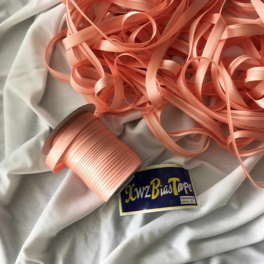 

25yards/roll Polyester 5/8"(15mm) Satin Bias Tape Bias Binding Solid Color For DIY Garment Sewing And Trimming