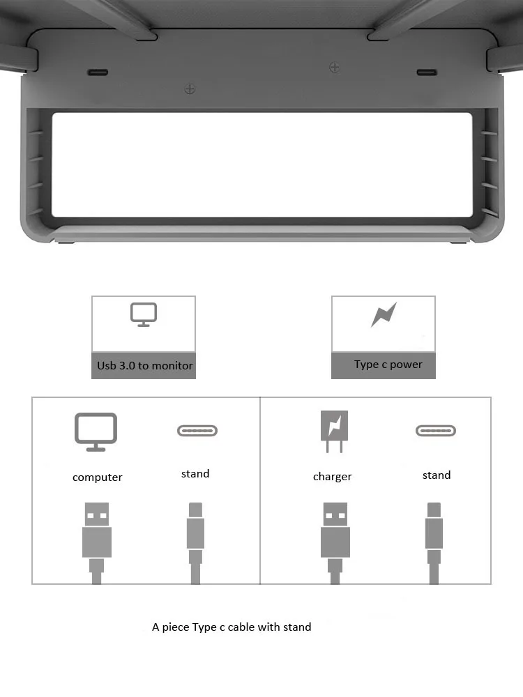 Компьютерная подставка Алюминиевый Дисплей стояк с 4 портами USB3.0 hub и