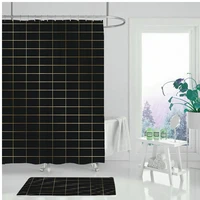 modern black geometric shower curtain striped shower curtain waterproof peva bathroom bathtub large wide bath
