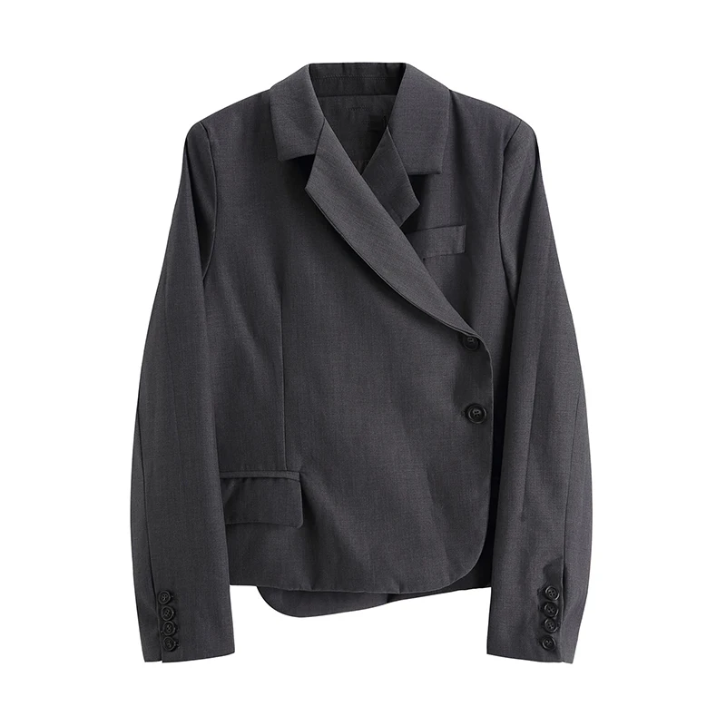 

Retro Temperament Korean-Style Loose Casual Blazers Fashion Business Suits Uniform For Women Formal Single Breasted Jacket