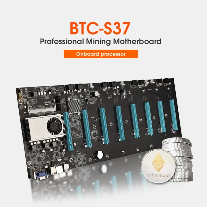 btc s37 mining machine motherboard 8 pcie 16x graph card sodimm ddr3 sata3 0 free global shipping