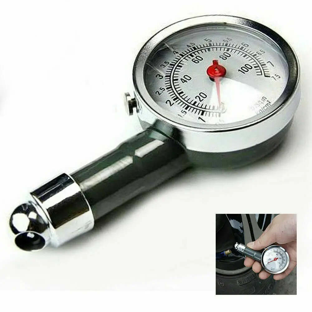 

Автомобильный измеритель давления в шинах для автомобиля, измеритель давления в шинах для мотоцикла, циферблат 0-100 PSI, стандартная электрос...