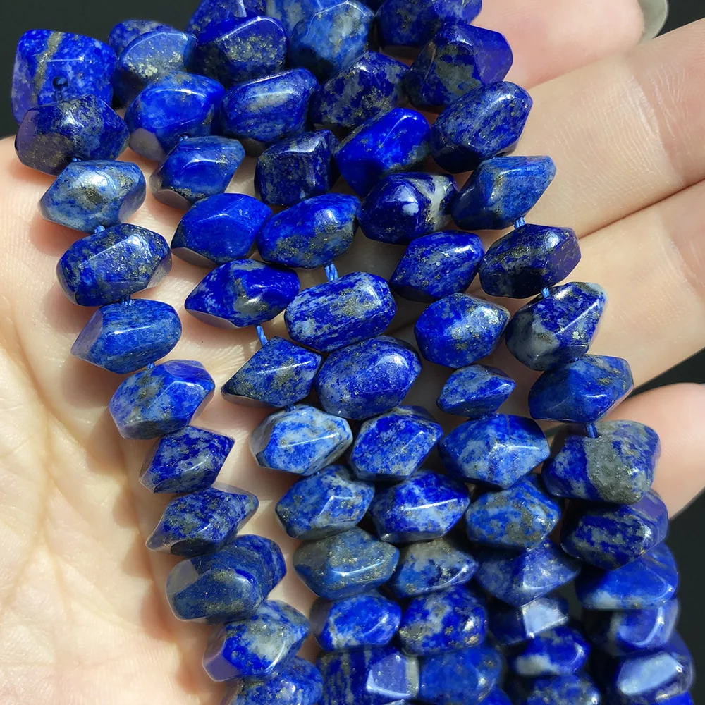 

Natural Irregular Lapis Lazuli Stone Special Cut Genuine Loose Spacer Beads For Jewelry DIY Making Bracelet Accessories 7.5''