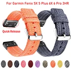 26 22 мм ремешок для наручных часов Garmin Fenix 6 6X Pro 5 5X плюс 3 3HR 935 945 нейлоновый ремешок Fenix6 Fenix5 часы отлично подходит для запястья ремни Correa