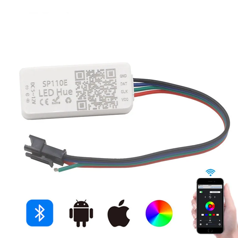 DC5-12V SP110E светодиодный Bluetooth пикселей светильник контроллер WS2811 WS2812B WS2812 SK6812 WS2801