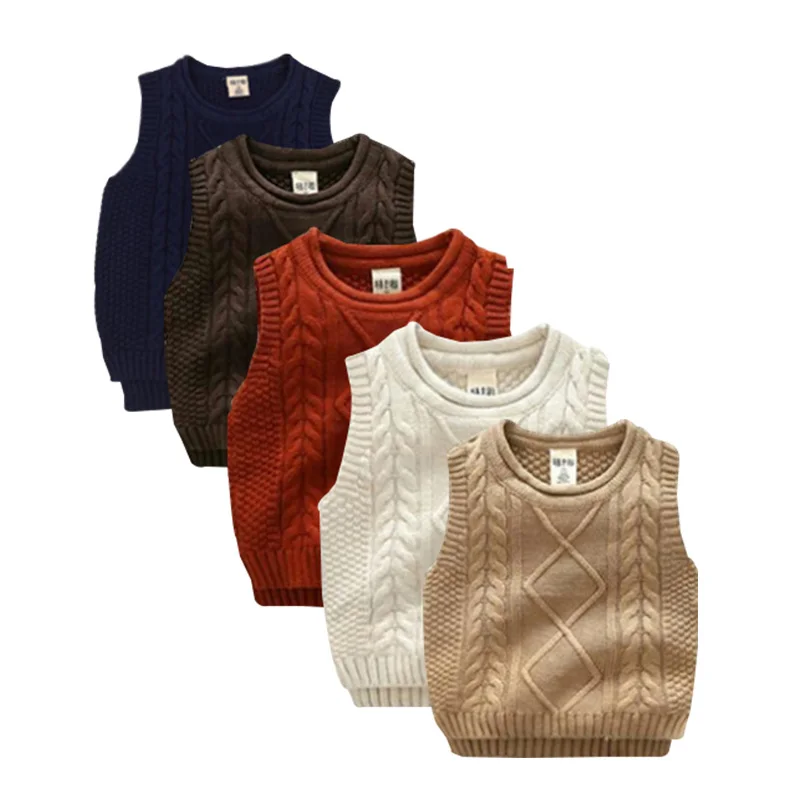 

Kaiya Angel Kids Sweater Soft Baby Fall Children Clothing Sleeveless Solid Boys Girls Toddler VestTops for 2 3 4 5 6 years