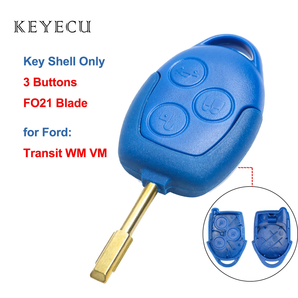 Запасной чехол Keyecu для дистанционного ключа с 3 кнопками Ford Transit WM VM 2006 2007 2008 2010 2011