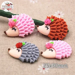 10 шт. 25x30 мм милый Ежик Кабошон из смолы с плоской задней стороной DIY украшения