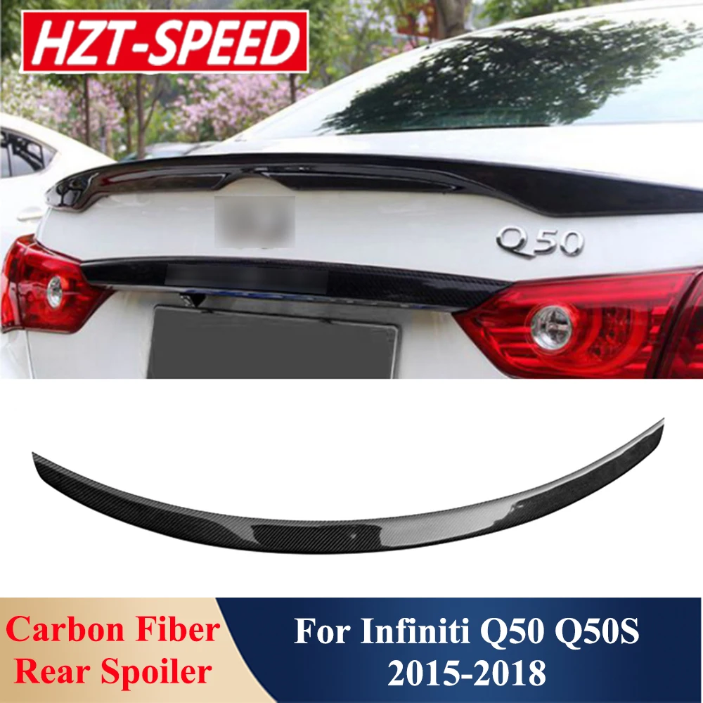 

Q50 Modify NA Type Real Carbon Fiber Rear Spoiler Back Tail Trunk Wing Car Exterior Decoration For Infiniti Q50 Q50S 2015-2018
