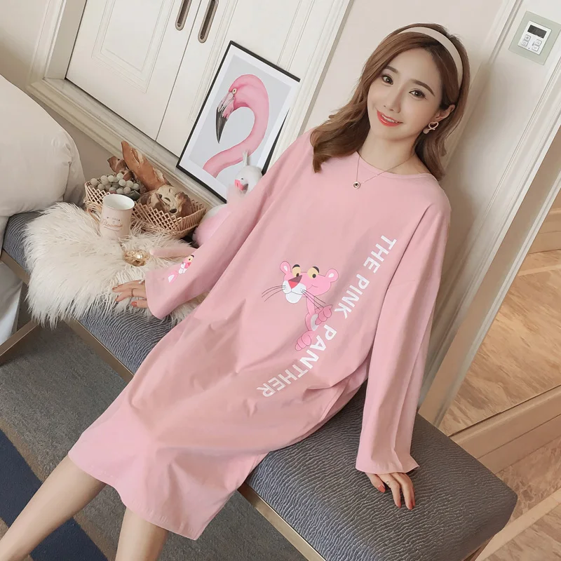 Good Quality Autumn Winter Warm Full Cotton Nightgown Home Wear Lovely Nightgowns for Women Loose Girl Sleepwear Nightgown