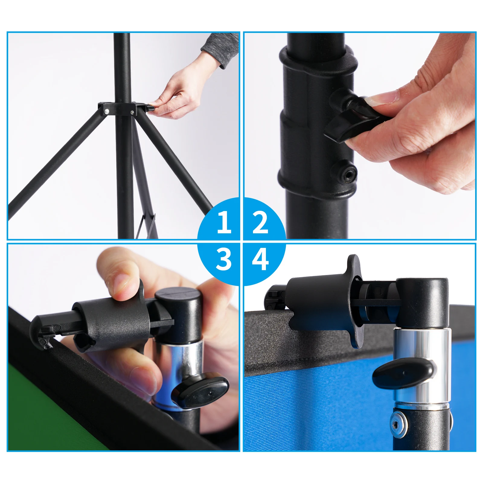 Регулируемый светильник штатив Selens Studio с отражателем и зажимом для фото