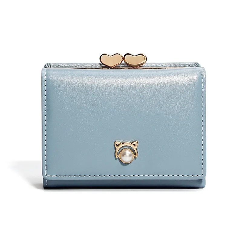 

women folding short wallet ladies high quality PU leather purse female small card wallet luxury card holder coin purse mom gift