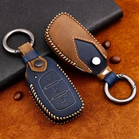 3 buttons leather car key case for hyundai i10 i20 i30 elantra accent ix25 ix35 remote fob cover keychain bag auto accessories
