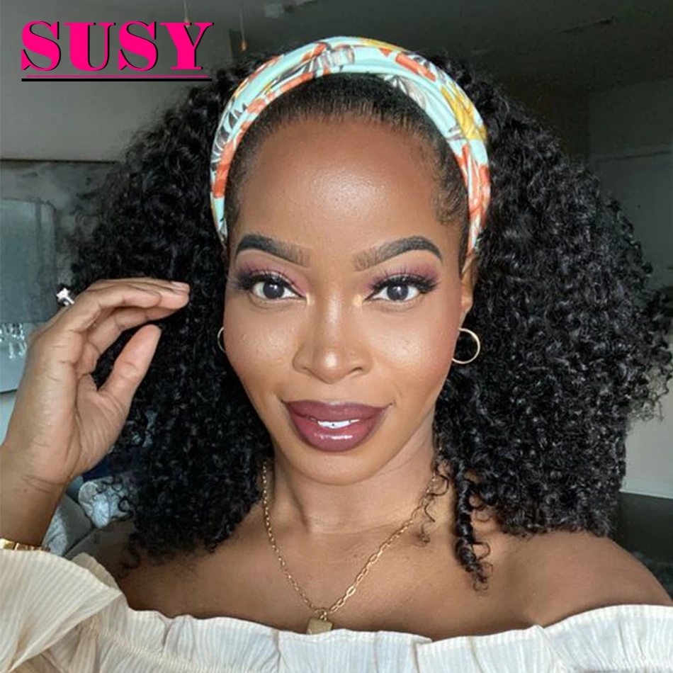 

Afro Kinky Curly Headband Wigs Humain Hair Short Head Band Wigs Human Hair Glueless Hair Bands For Women Cheap Human Hair Wigs