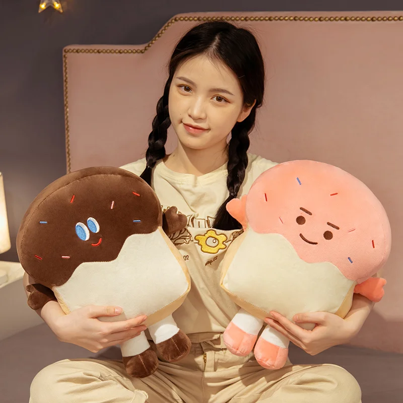 

1pc 40/60cm Lovely Toast Bread Plush Toys Kawaii Chocolate Bread Pillow Soft Stuffed Dolls Home Decor Sleeping Cushion Nice Gift
