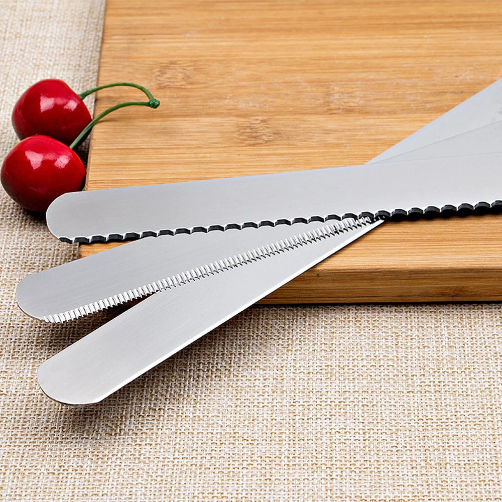 Зубчатый нож для торта с деревянной ручкой 8/10/12 дюйма лопатка из нержавеющей