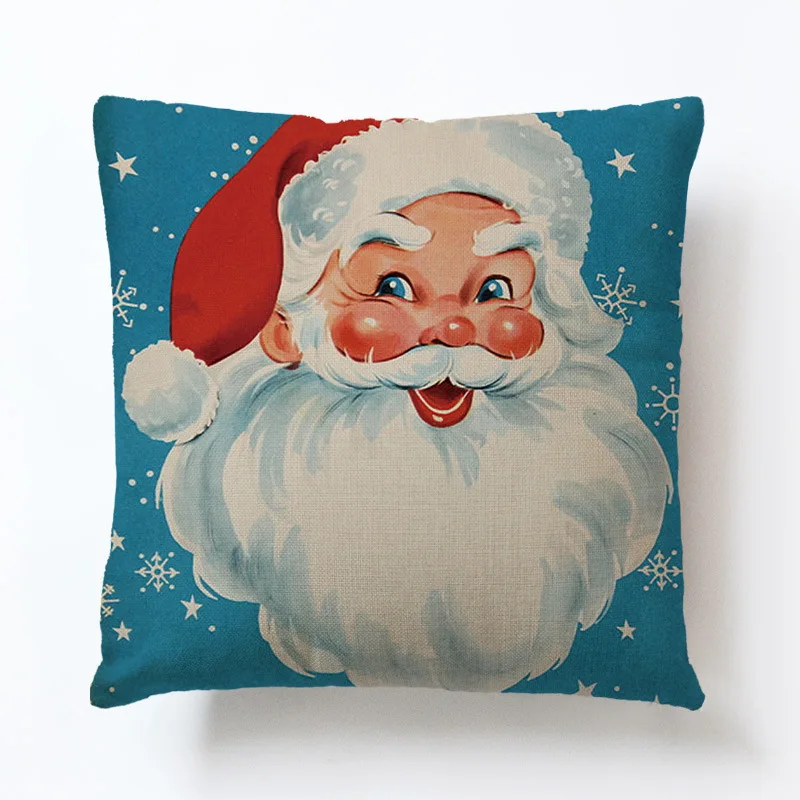 

Soft Pillowcase Cushion Cover Santa New Year Gift Sofa Pillowcases Car Decoration 45x45CM Nap Pillowsham Kids Children Gift