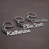 personalized custom name keychains stainless steel english font name key chain for women men bag handmade jewelry best gift