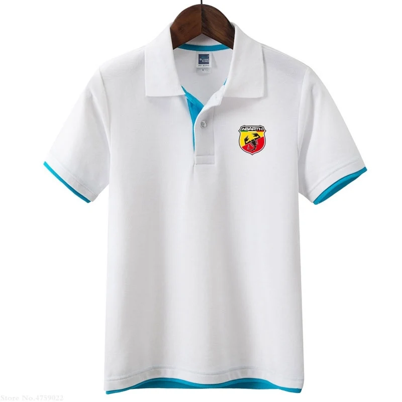 Мужская летняя рубашка-поло Abarth Брендовые мужские модные топы с коротким рукавом