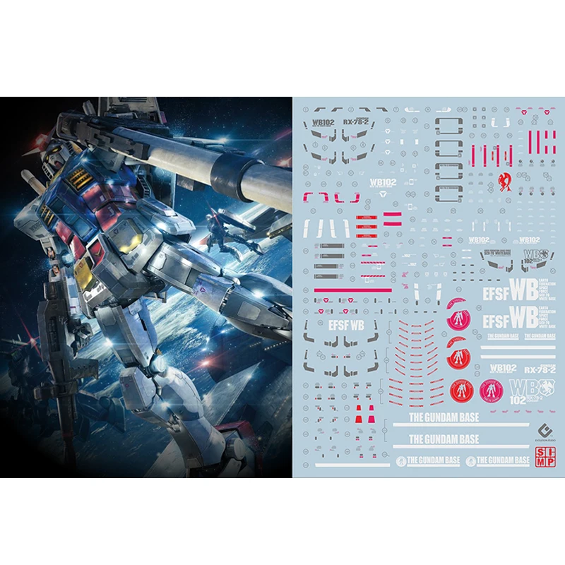 Стикер для воды Gundam MG Yuanzu 3 0 RX78 ограниченная флуоресцентная наклейка Odaiba