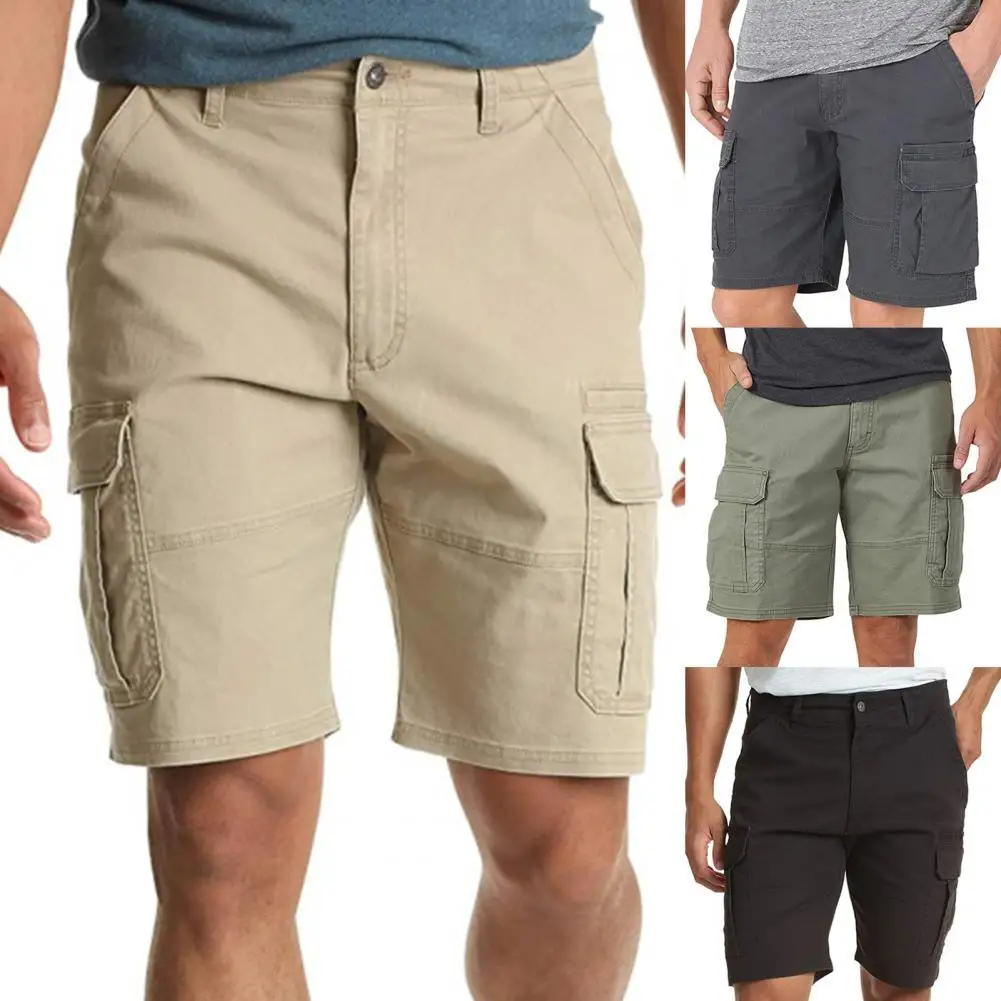 

Шорты-карго мужские тонкие, универсальные короткие штаны, много карманов, летняя повседневная Уличная одежда, спортивные шорты-карго для фи...