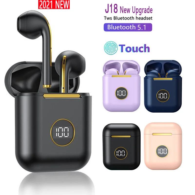 

TWS-стереонаушники J18 с поддержкой Bluetooth 5,1 и зарядным футляром