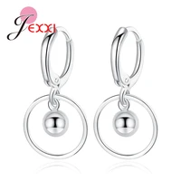 luxury brand 925 sterling silver women big round circle drop earrings geometric piercing ear wedding party jewelry gift