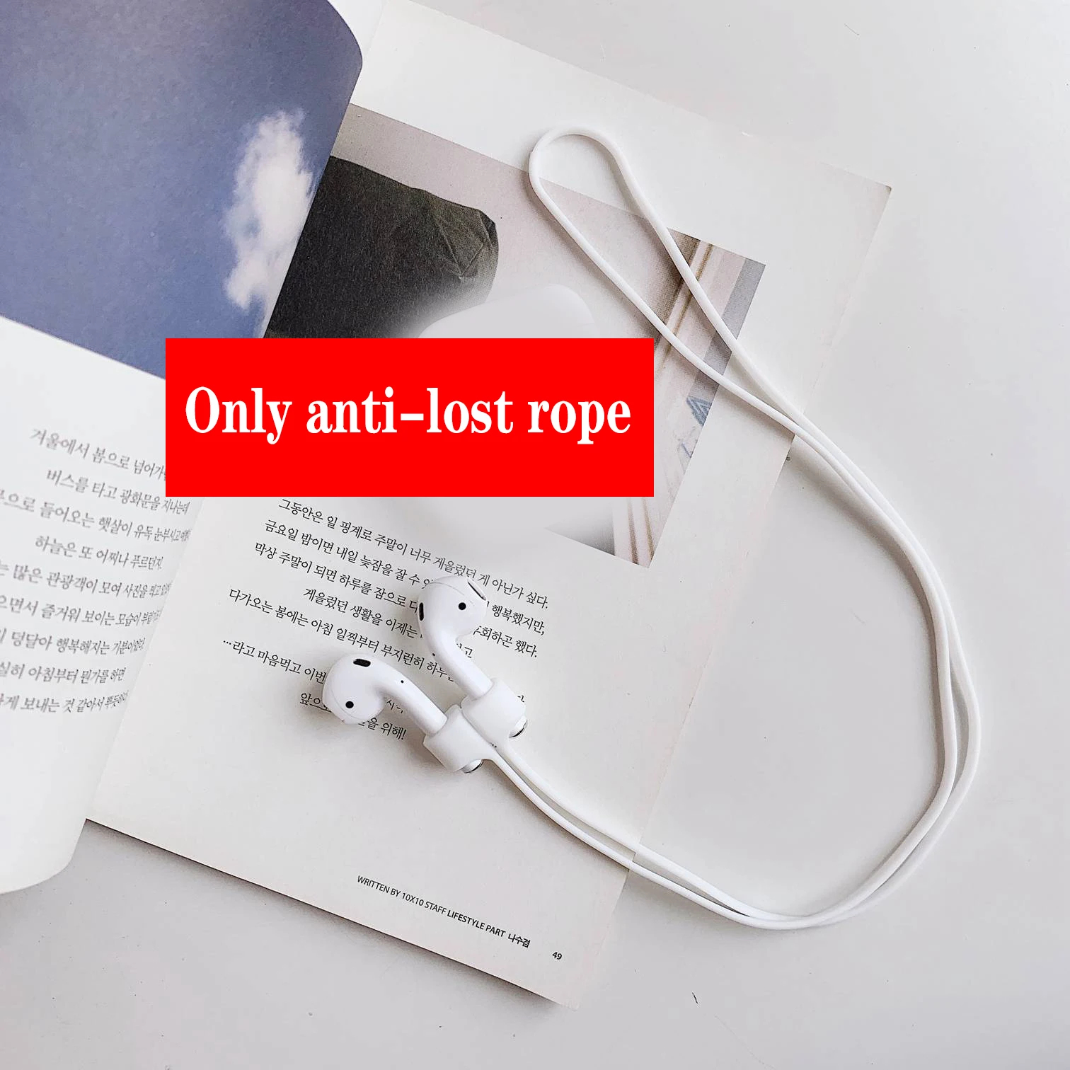 Anti-lost rope only Чехол для AirPods с милым рисунком персика авокадо, с петлей, мультяшный чехол для беспроводных наушников Air pods2, силиконовый чехол для наушников - Цвет: Anti-lost rope only